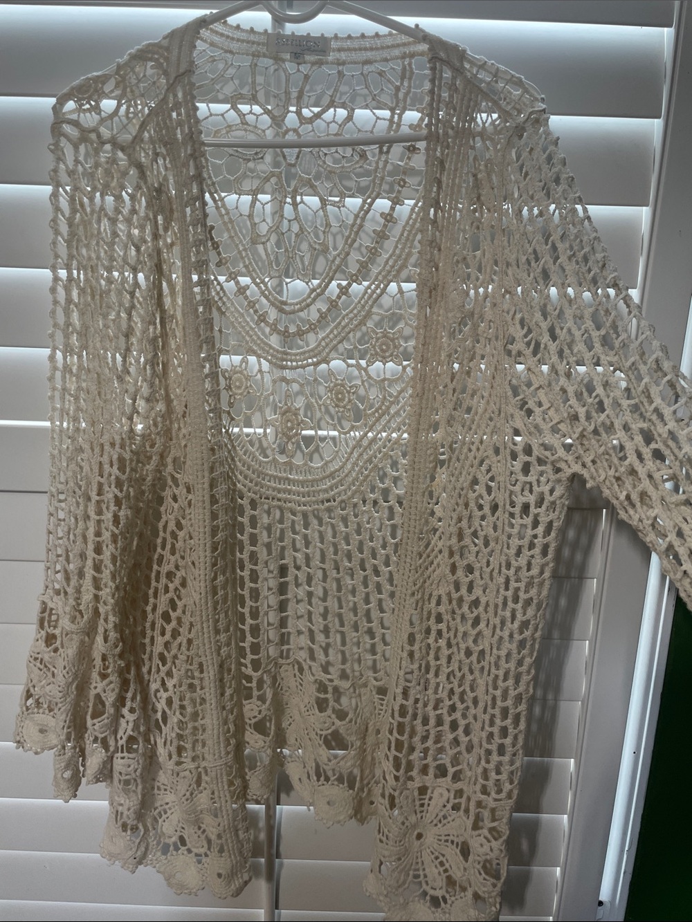 Rebellion Cream Crochet Open-Front Cardigan - Picture 2 of 7